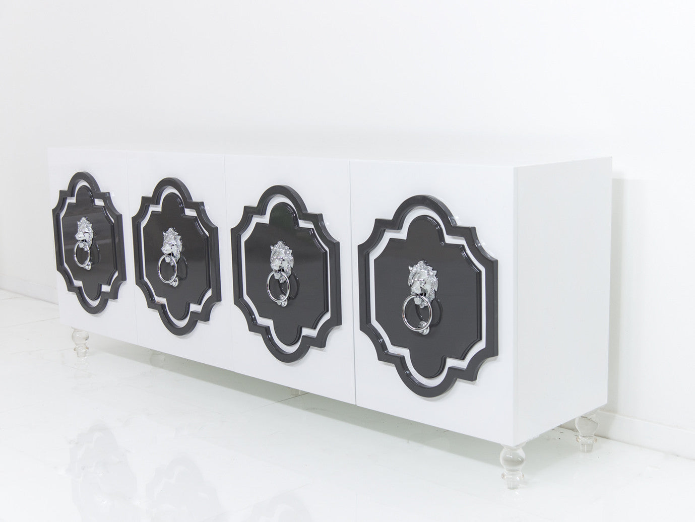 Marrakesh 4 Door Credenza with Lion Head hardware - ModShop1.com