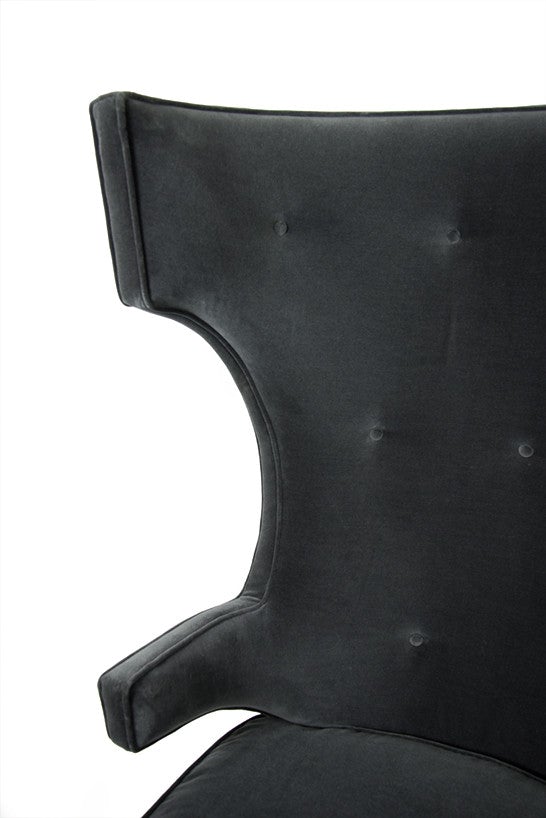 Trousdale Wing Chair in Boulevard Graphite Velvet - ModShop1.com