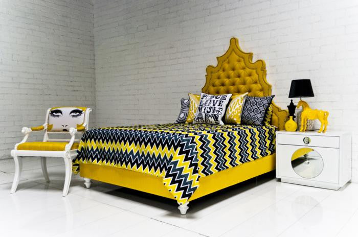 Zig Zag Bedding in Yellow/Gray/Black - ModShop1.com