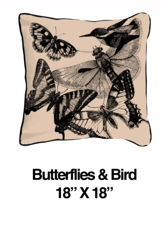Butterflies And Birds Black Oatmeal - ModShop1.com