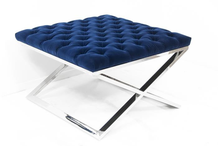 Tufted X-Base Ottoman - ModShop1.com