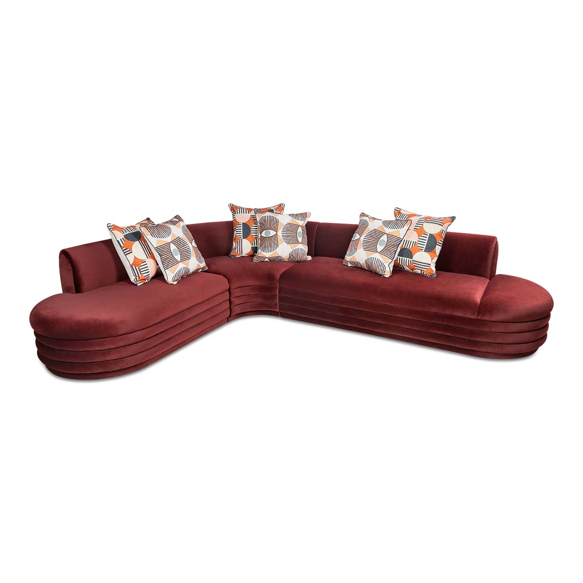 Jameson 3 Piece Sectional in Sorrento Wine