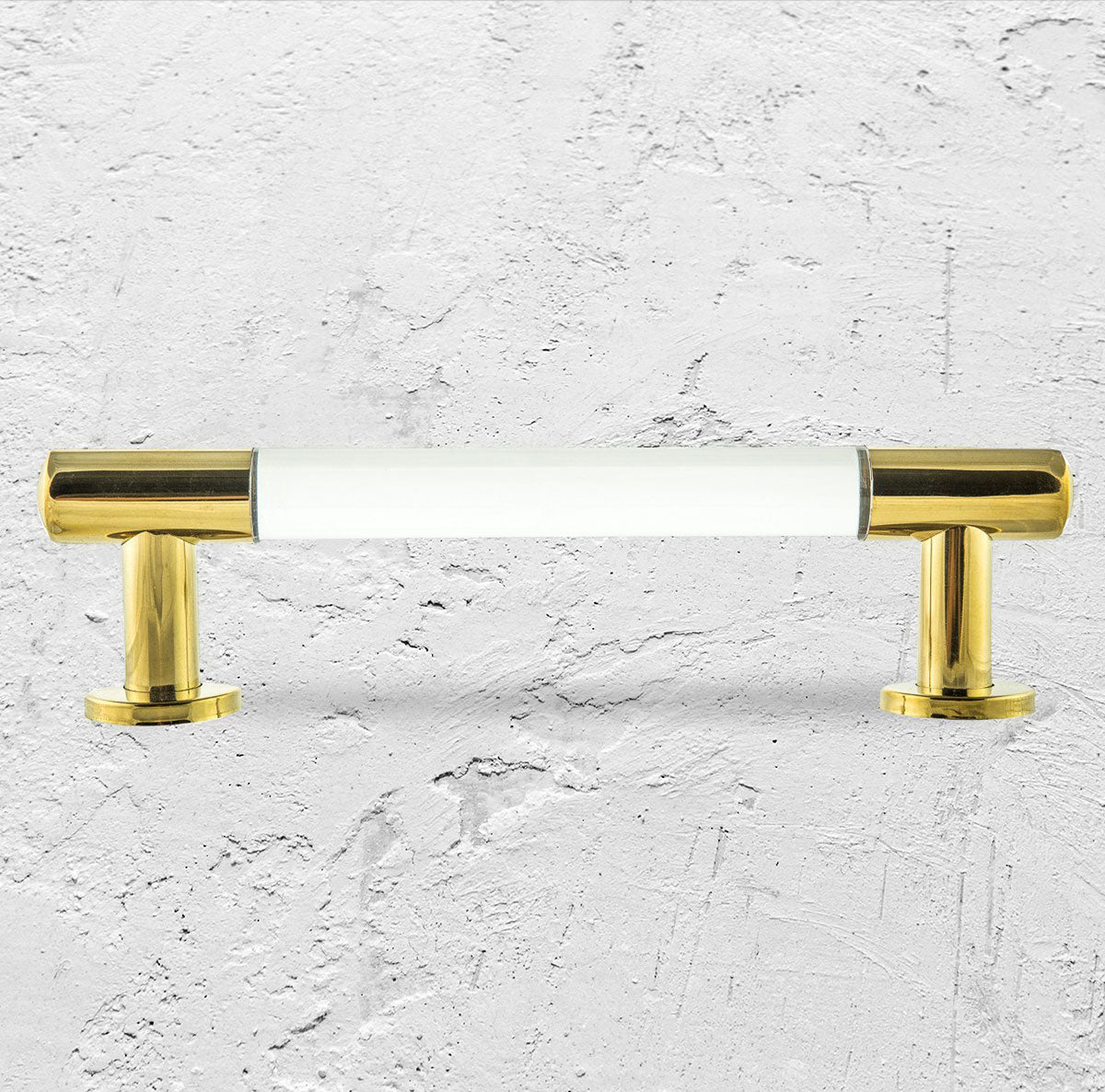 1&quot; Lucite and Brass Round Bar Pull Set of 2