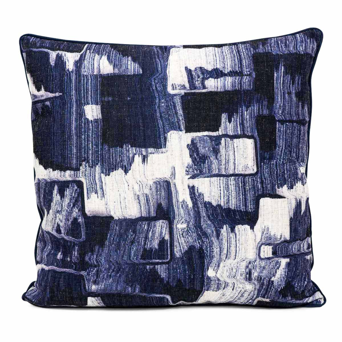 Denim Abstract Pillow in Navy Blue - ModShop1.com