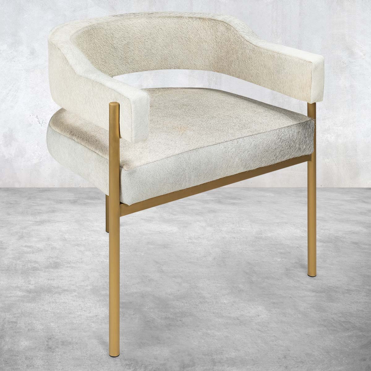 St. Tropez Dining Chair in Grey Cowhide