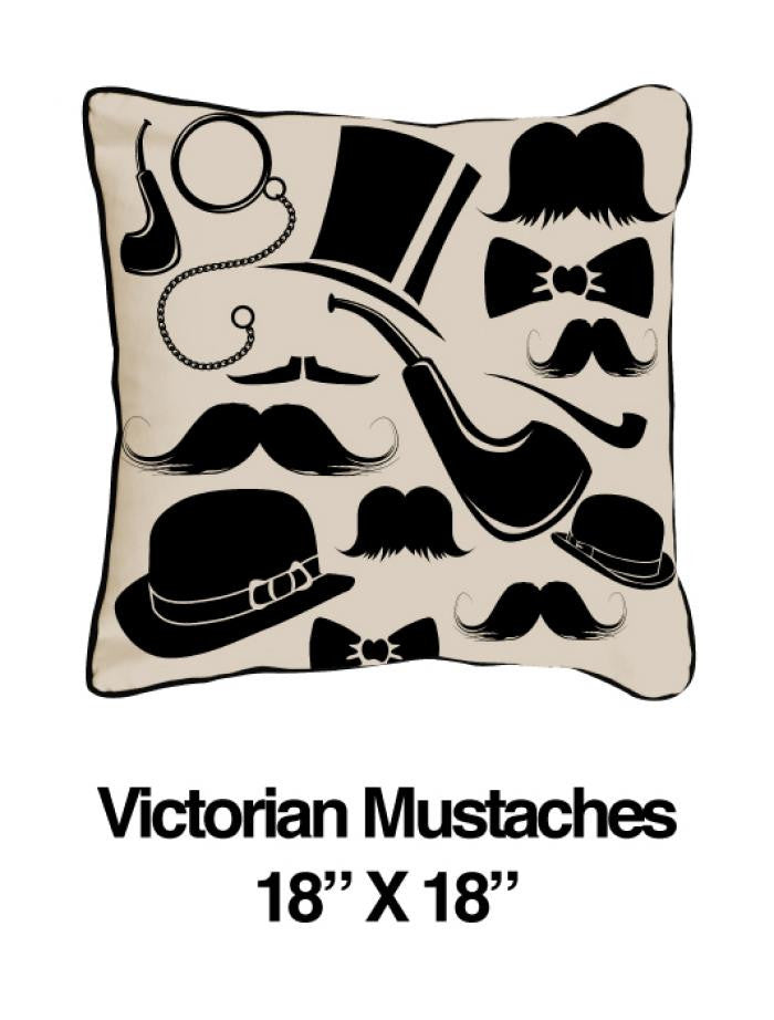 Victorian Mustaches Black Oatmeal - ModShop1.com