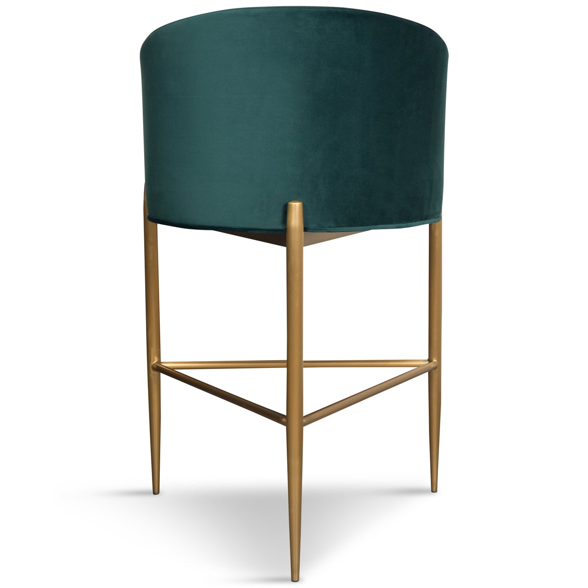 Art Deco Bar and Counter Stool in Velvet with Channel Tufting - ModShop1.com