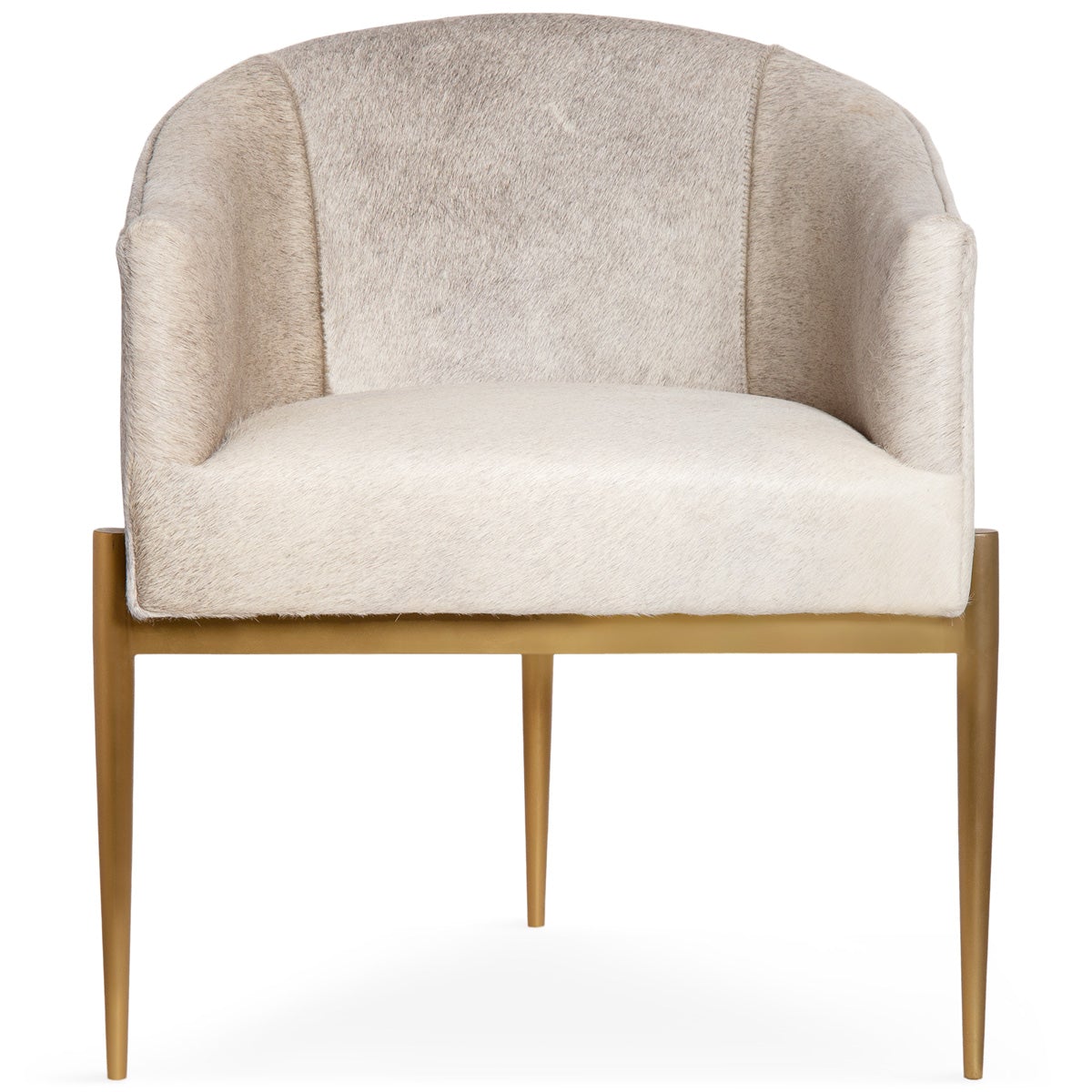 Art Deco Dining Chair in Champagne Cowhide