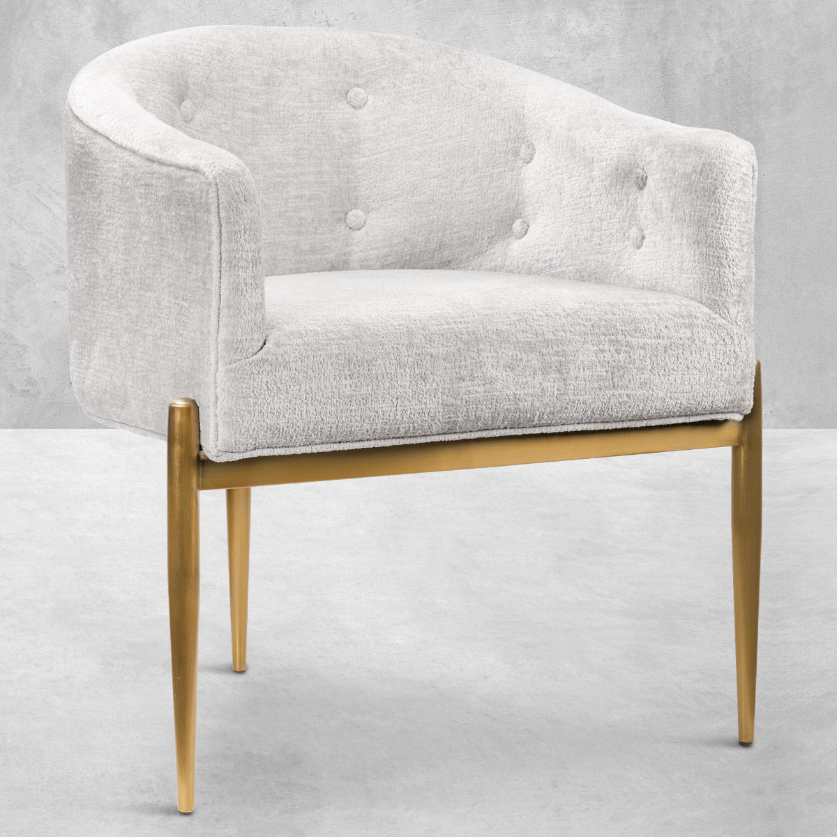 Art Deco Velvet Dining Chair - Tufted Armchair With Brass Legs - Modshop