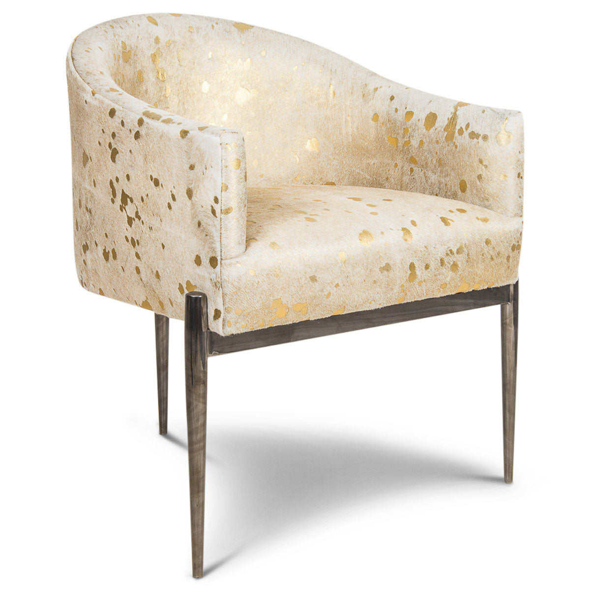 Art Deco Dining Chair in Golden Cowhide - ModShop1.com