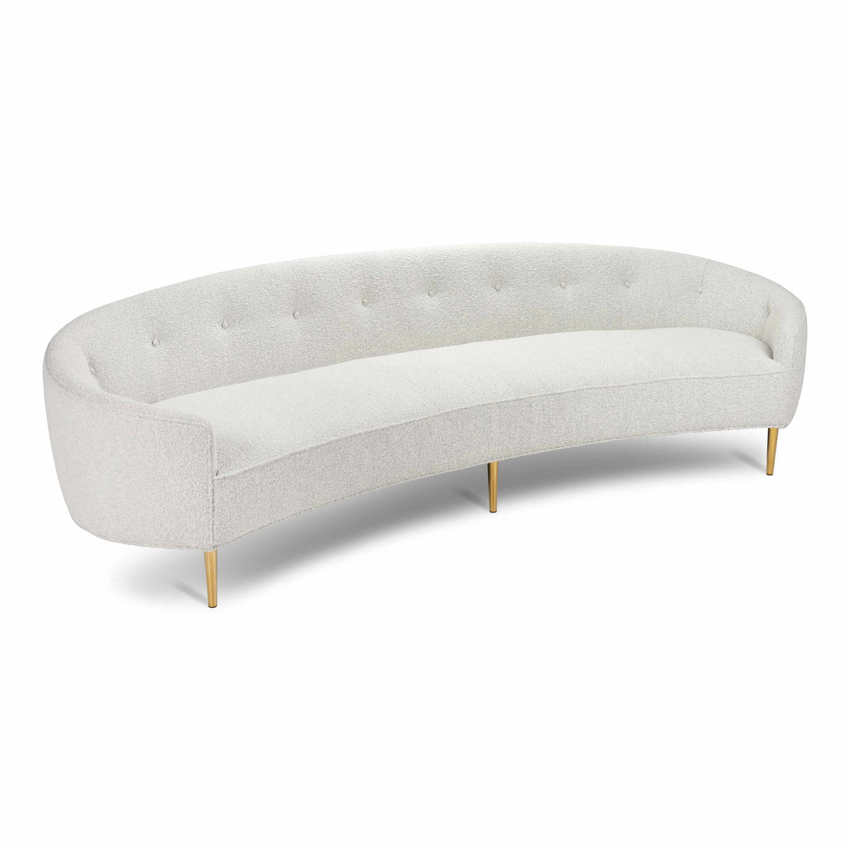 Art Deco Sofa in Light Gray Bouclé