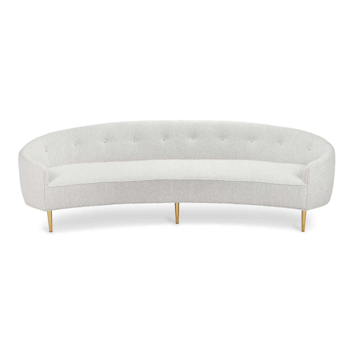 Art Deco Sofa in Light Gray Bouclé