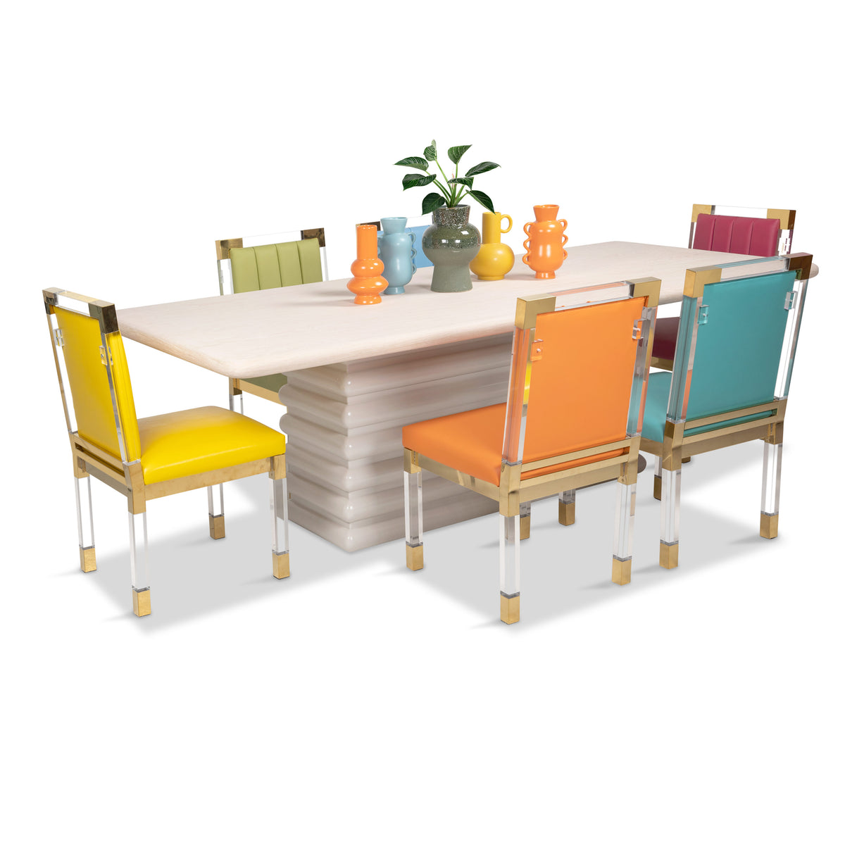 Aruba Rectangular Dining Table with White Oak Top