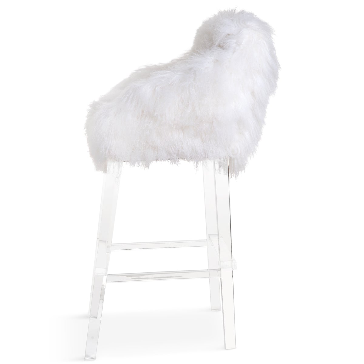 Beverly Hills Bar and Counter Stool in Mongolian Fur - ModShop1.com