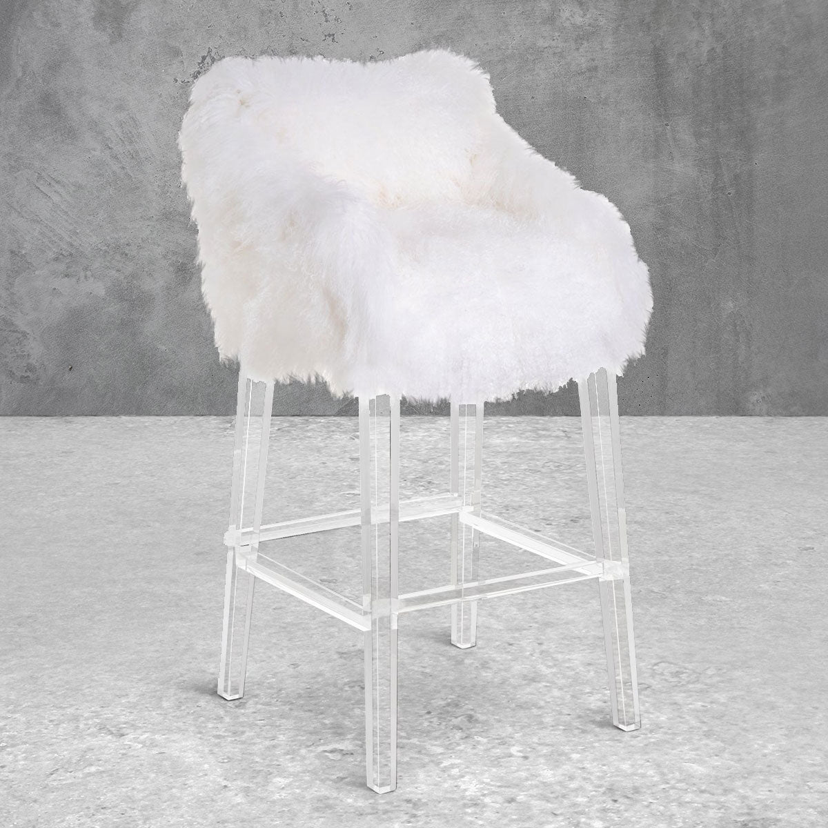 Beverly Hills Bar and Counter Stool in Mongolian Fur