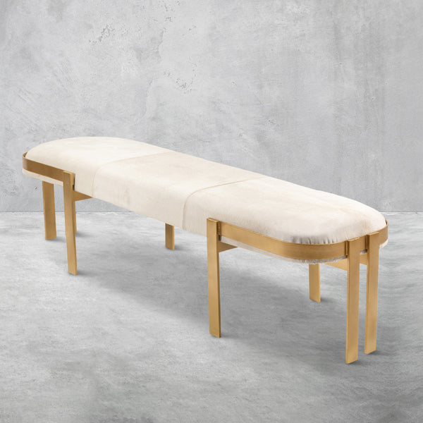 Bogota Bench in off white Cowhide - ModShop