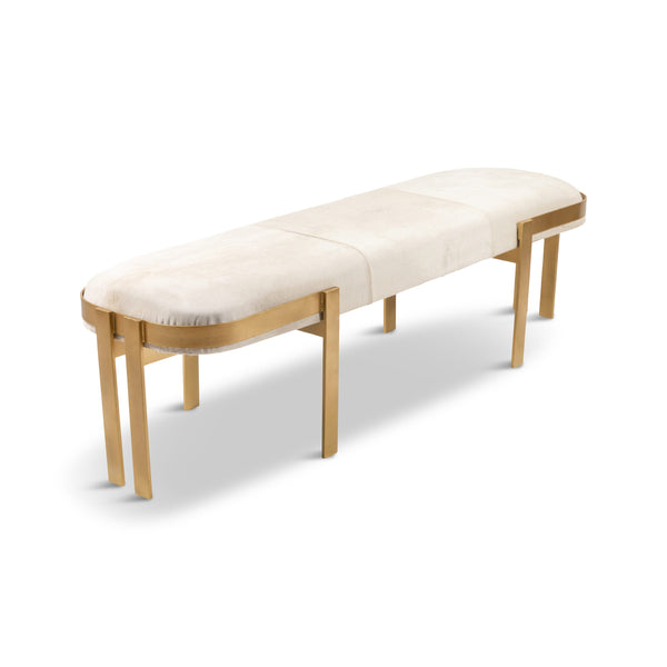 Bogota Bench in off white Cowhide - ModShop