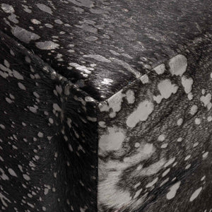 Bonanza Bench in Cowhide Black ModShop Silver - Speckled