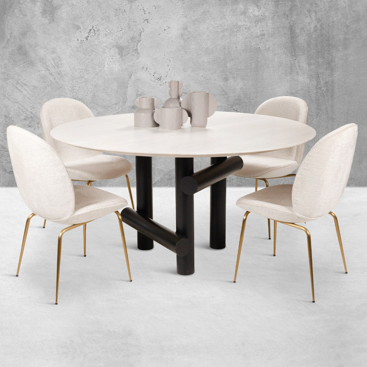 Bronx Dining Table in Bleached Acacia Top