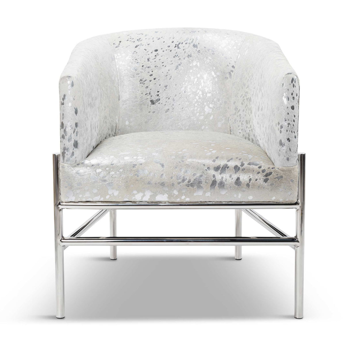 Capri Dining Chair in Silver Speckled Cowhide