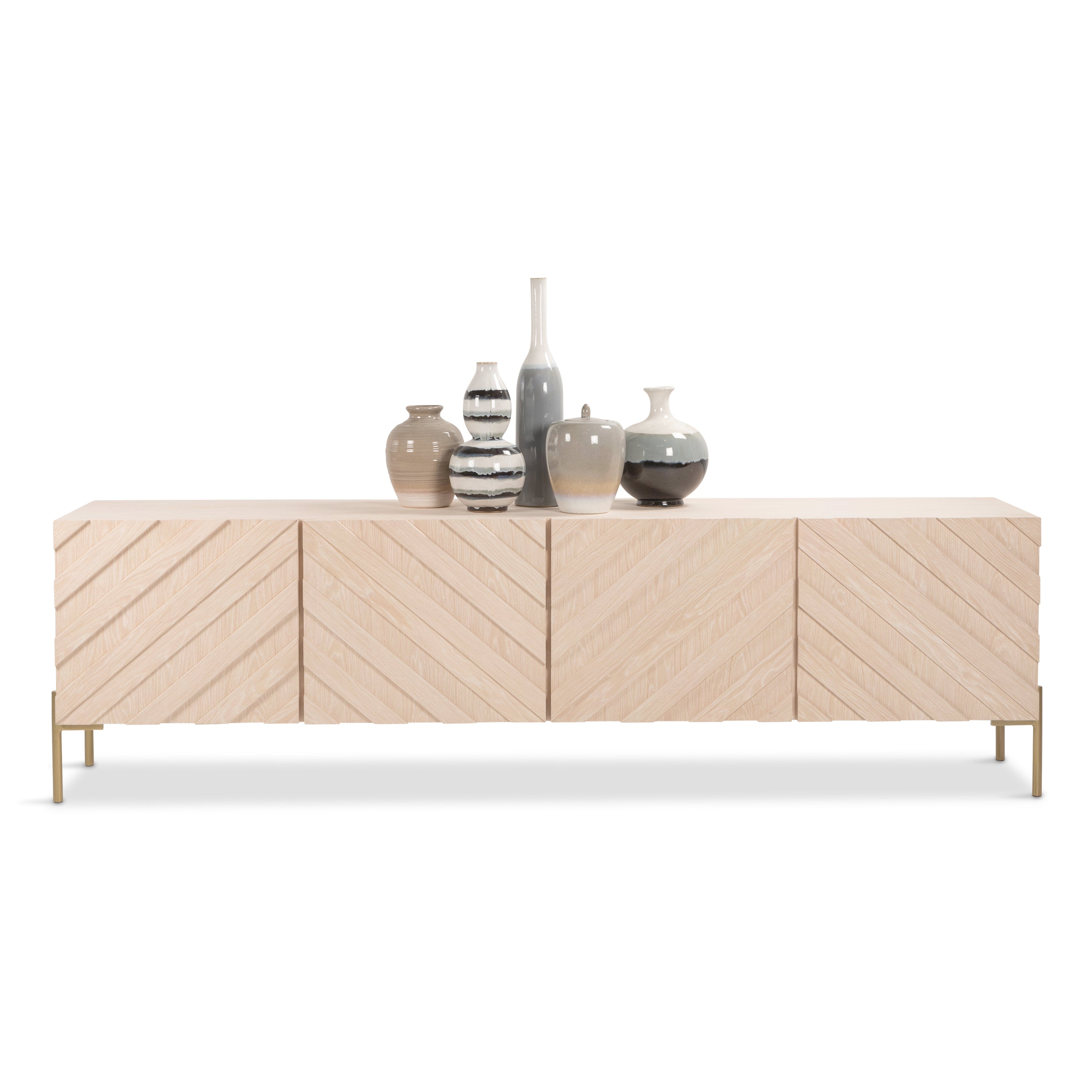 Mobili Fiver, Emma 4-door Sideboard with white legs, Rustic Oak, Made In  Italy : : Home & Kitchen
