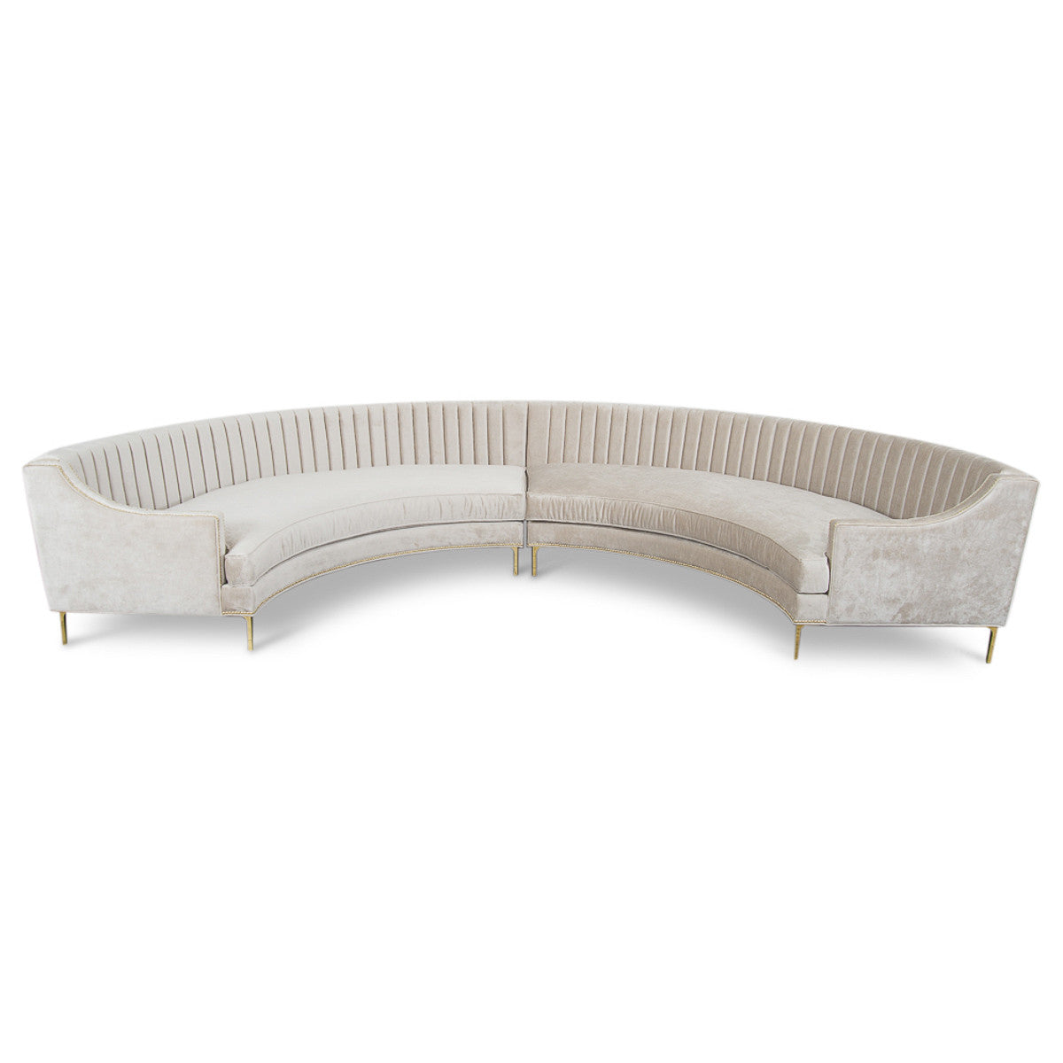 Circle Sectional in Brussels Pearl Velvet - ModShop1.com
