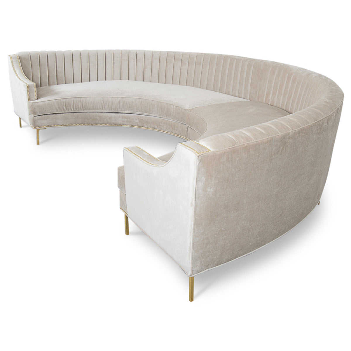 Circle Sectional in Brussels Pearl Velvet - ModShop1.com