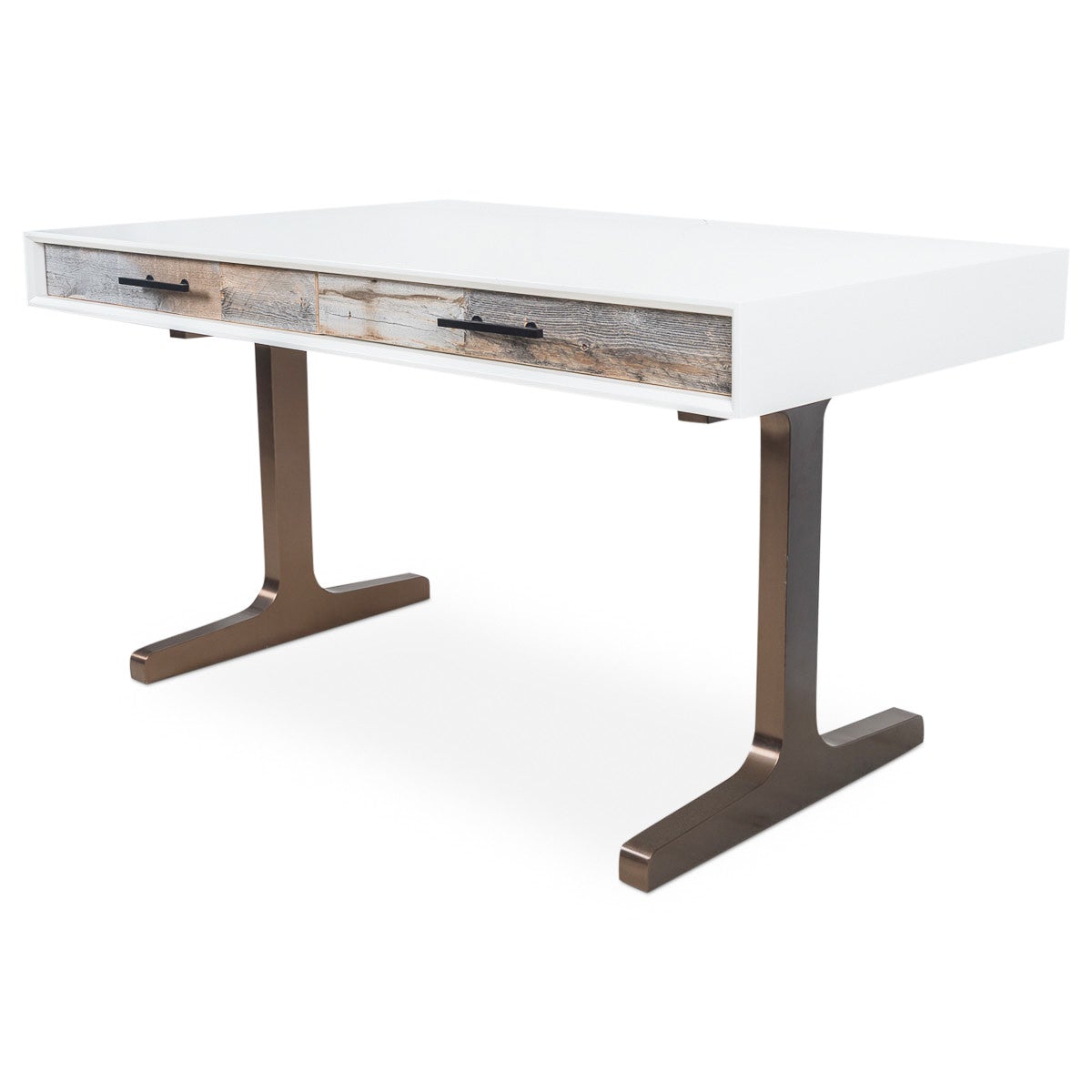 Cody 2 Desk with Brushed Copper T-Legs - ModShop1.com