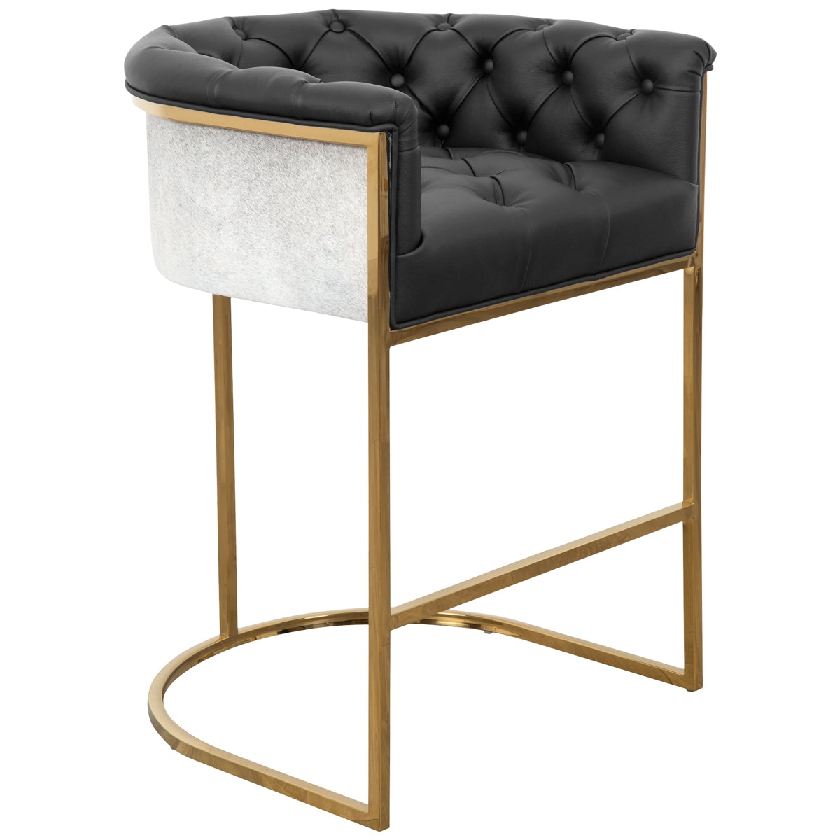 Corfu Bar and Counter Stool in Faux Leather and Cowhide - ModShop1.com