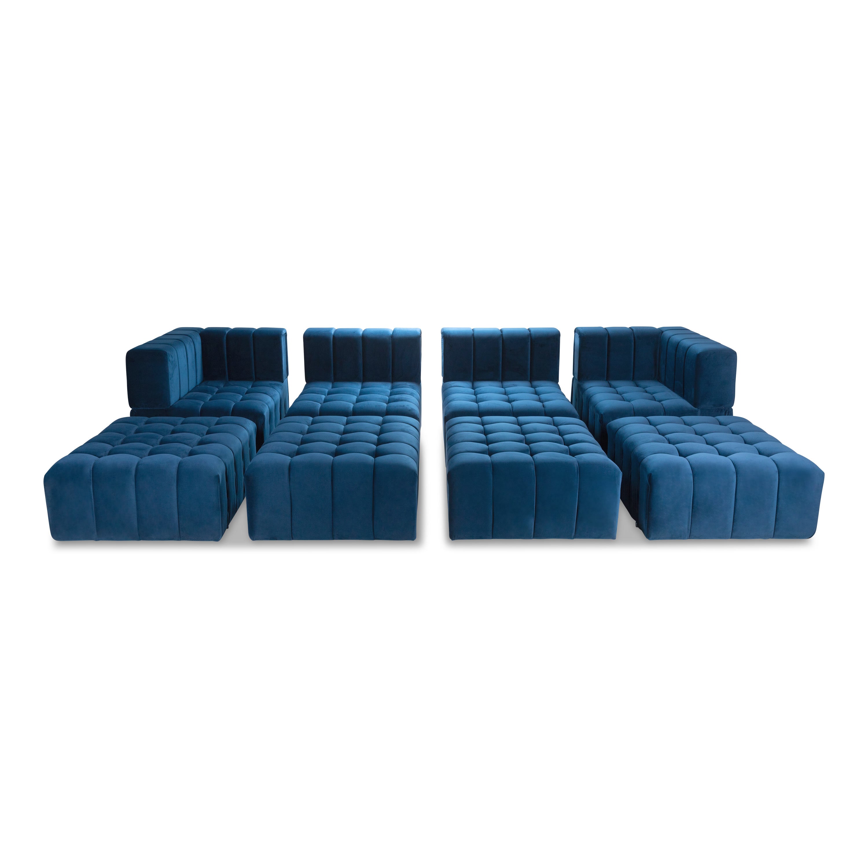 Delano Modular 8-Piece Sectional in Cobalt Velvet - ModShop