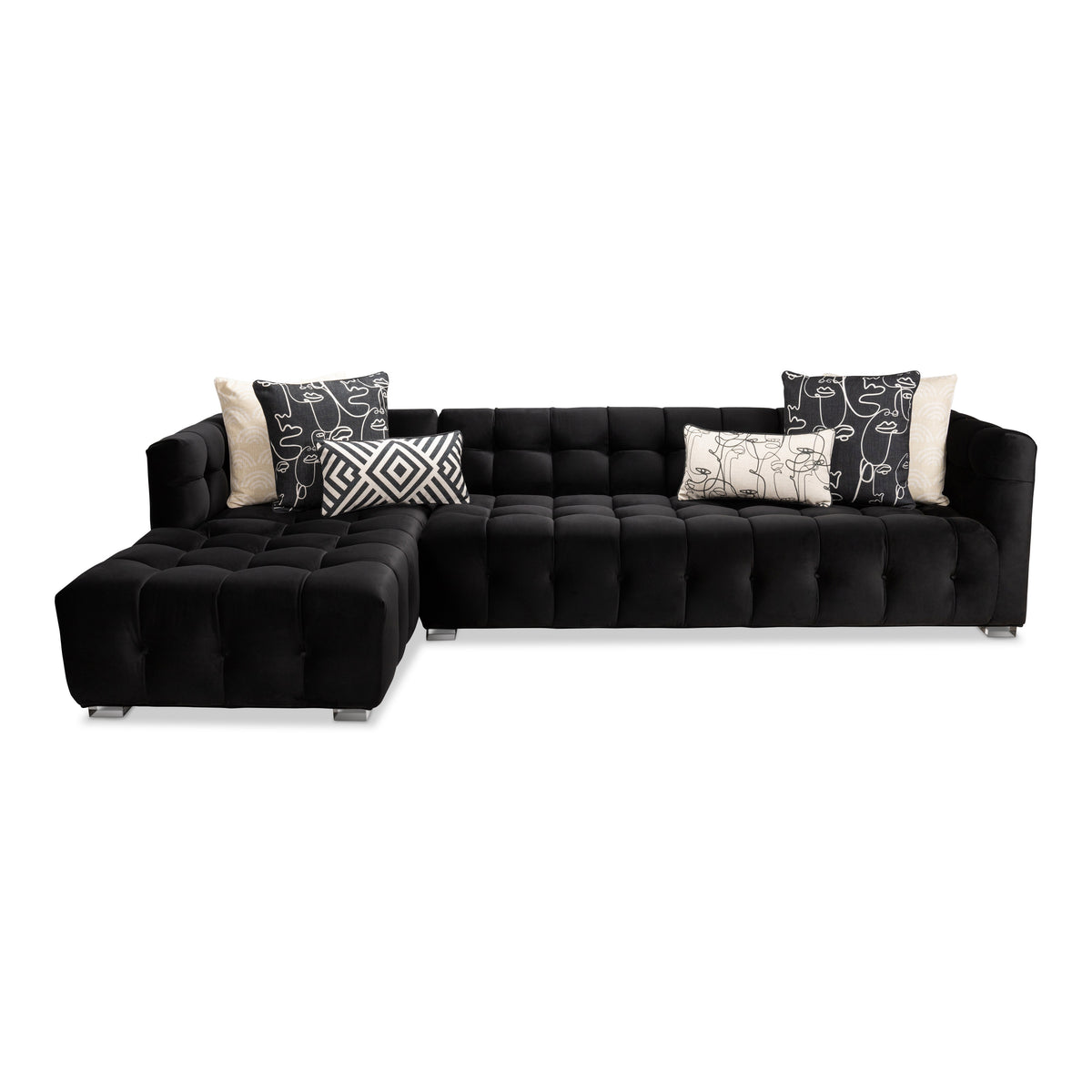 Delano Sectional w/ Chaise in Royale Onyx