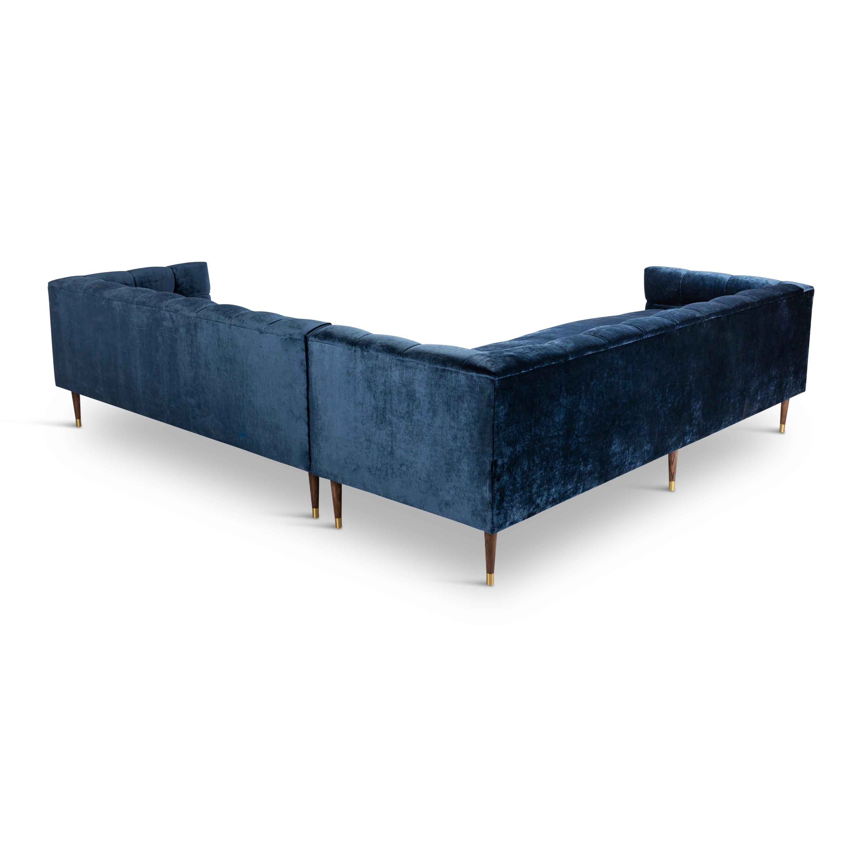 Haute House Divine Crushed Velvet Right Chaise Sectional 114