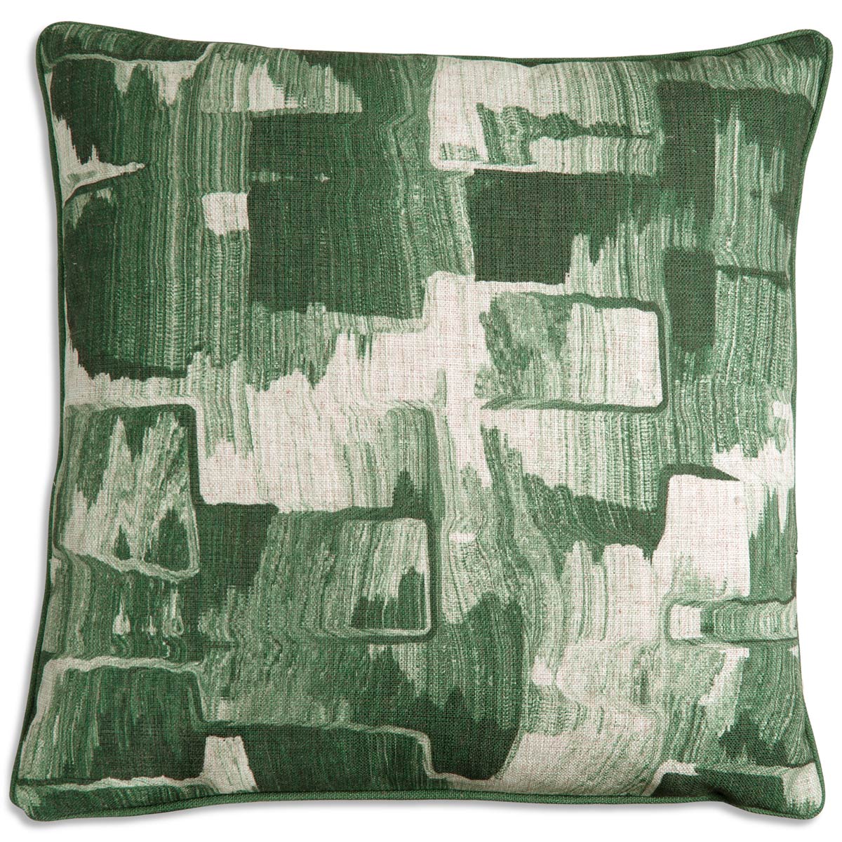 Denim Abstract Pillow in Hunter Green - ModShop1.com
