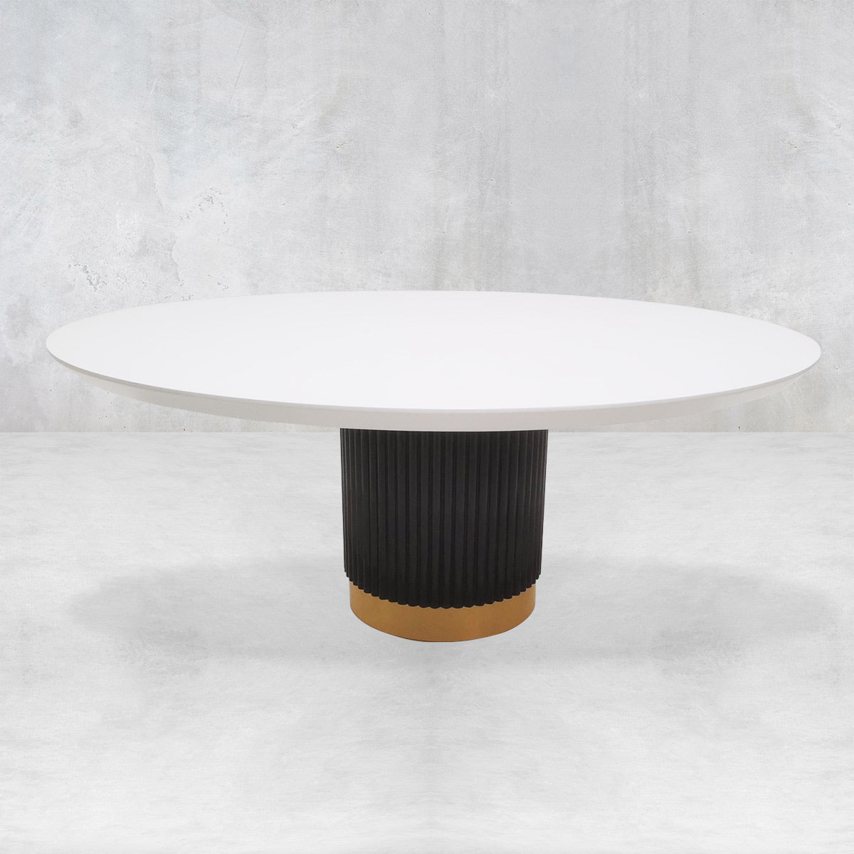 Ubud XL Round Dining Table with Matte White Top