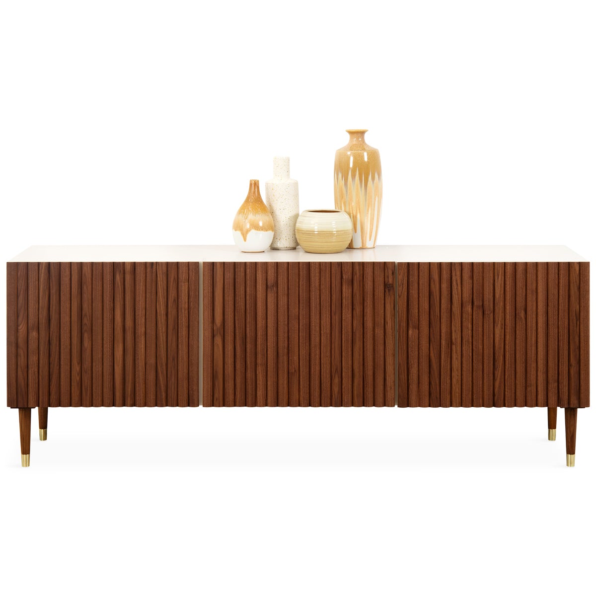 Eden Rock 3 Door Credenza in Oiled Walnut - ModShop1.com
