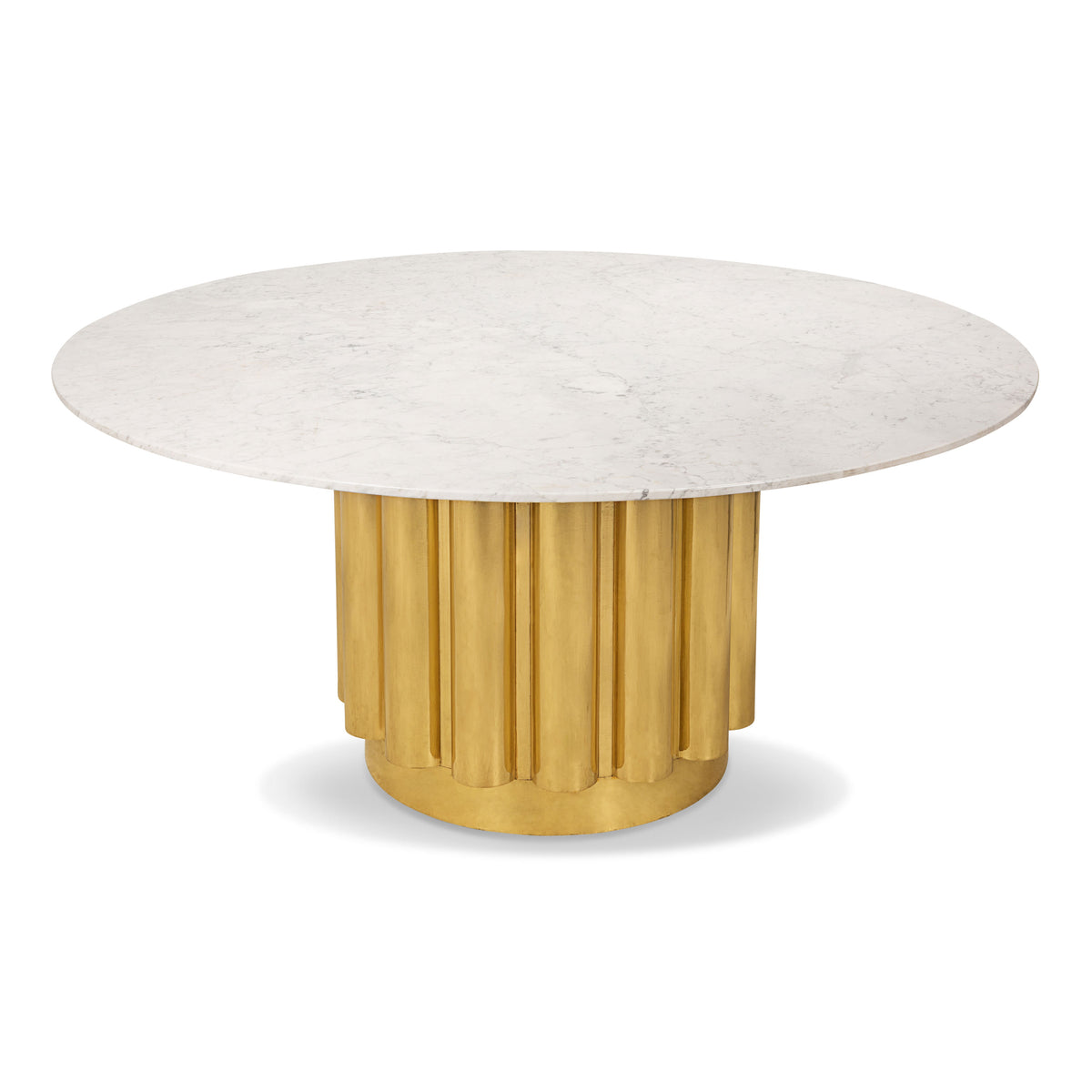 Eden Rock Dining Table in Shiny Brass Base