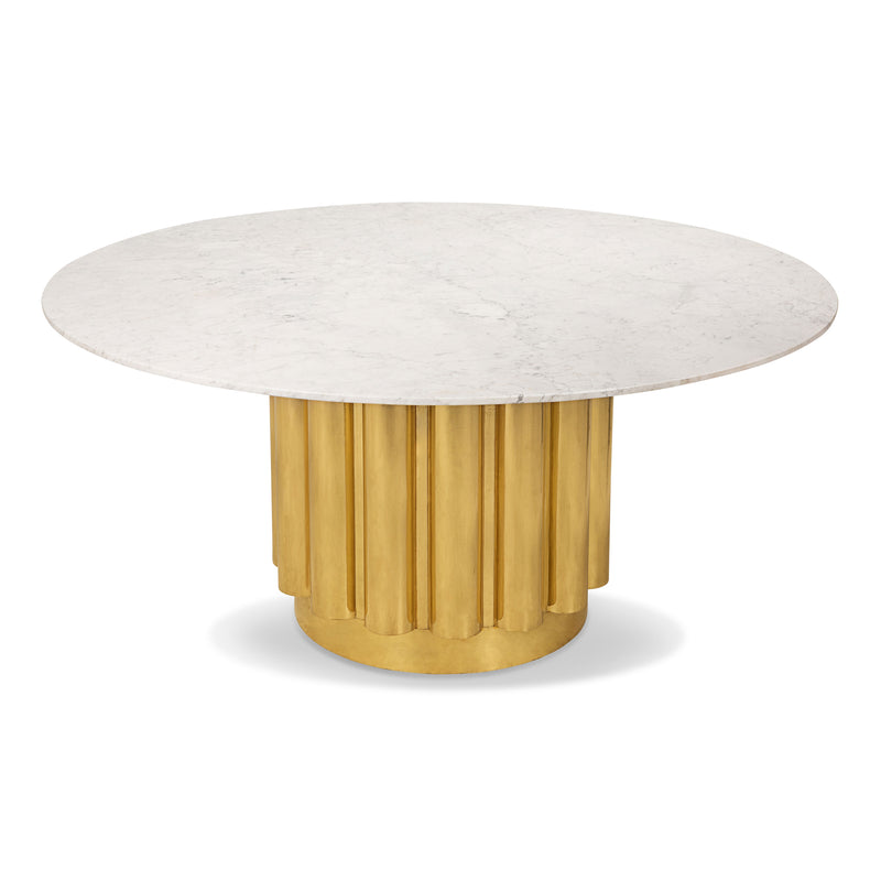 Eden Rock Dining Table in Shiny Brass Base - ModShop