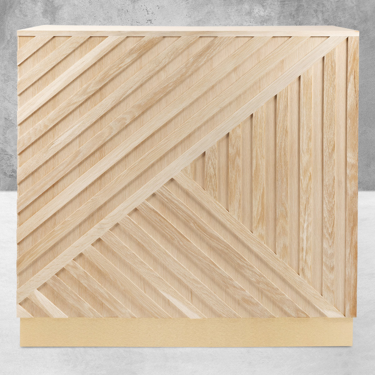 Fat Milan Cash Wrap/Reception Desk in Bleached Oak