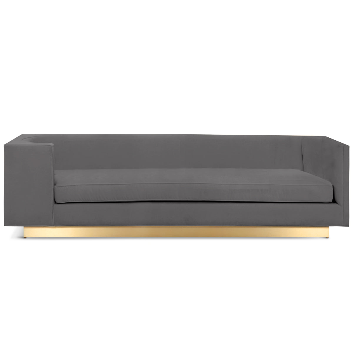Goldfinger Sofa with Brushed Brass Toe Kick