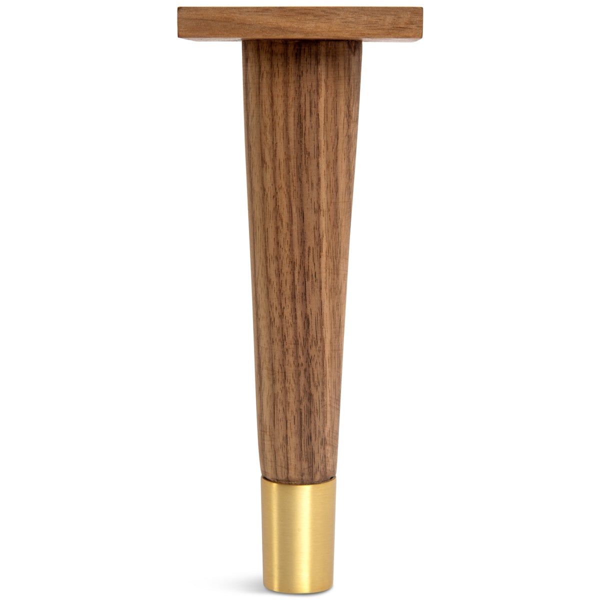 8&quot; Oiled Walnut Cone with Brass Cap Leg (Set of 4)
