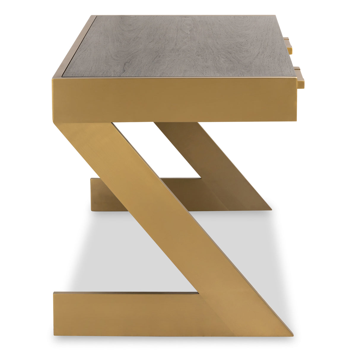 Manchester Desk in Oak with Brass Z-Legs