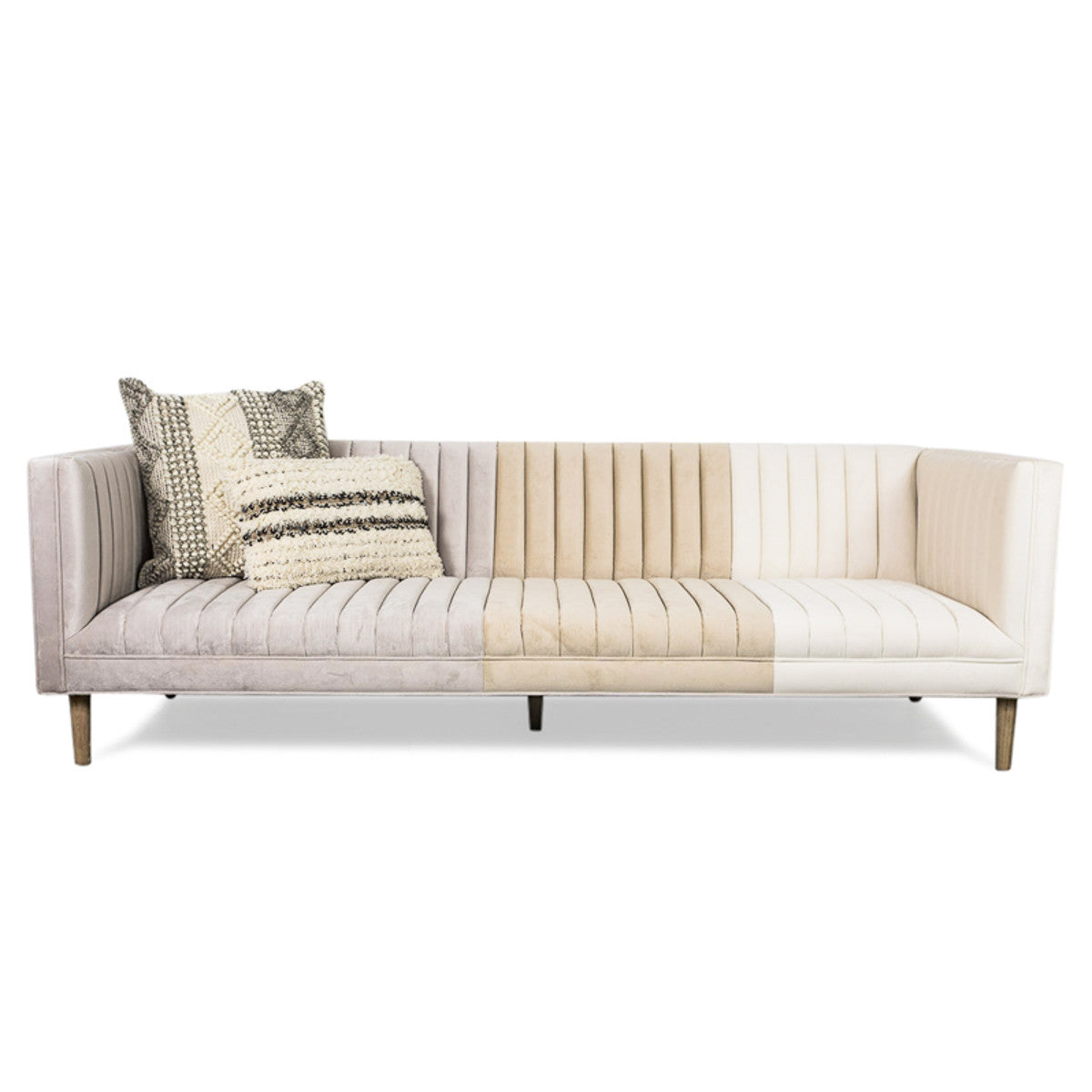 Manhattan Sofa in Ombre Cream Velvet - ModShop1.com