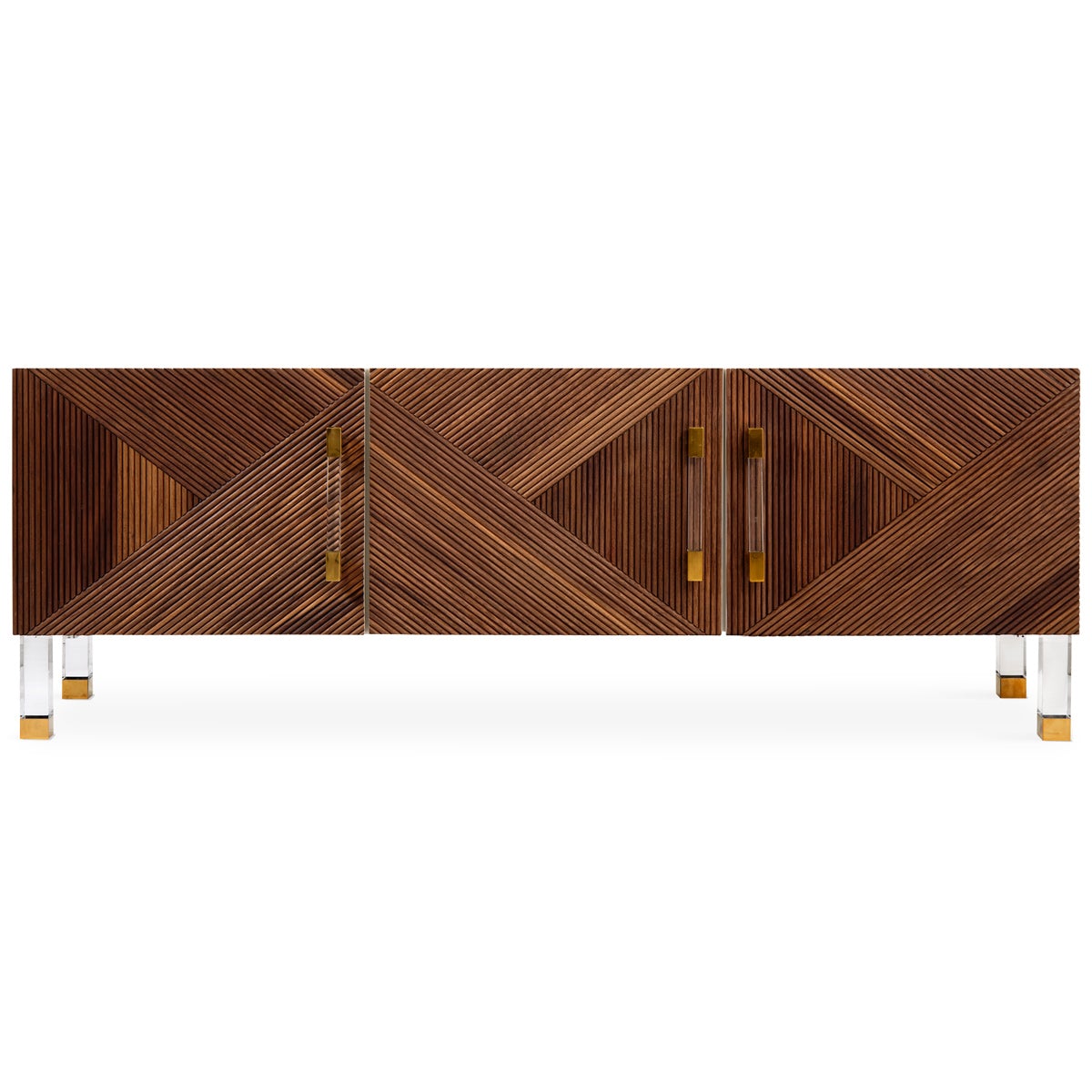 Milan 3 Door Credenza in Oiled Walnut - ModShop1.com