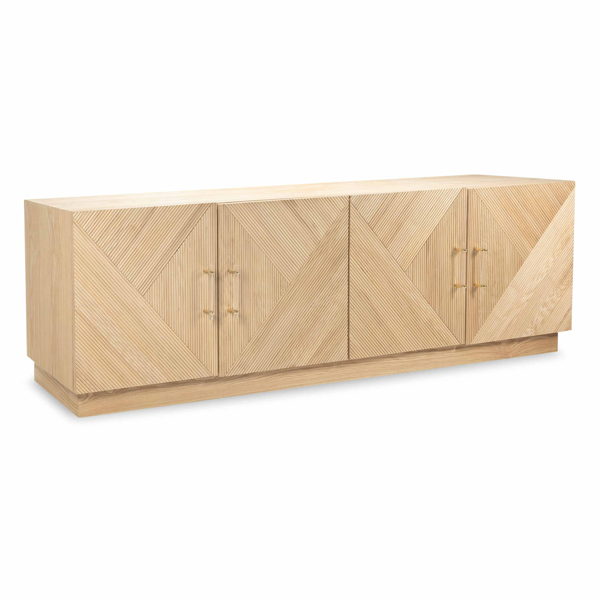 Milan 4 Door Credenza in Ash with Toe Kick