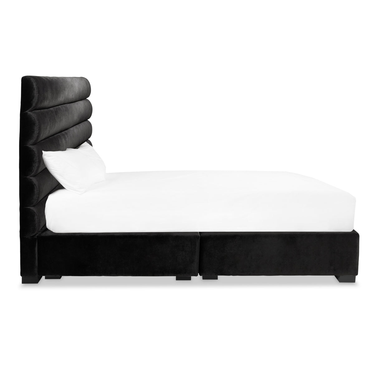 Milan Bed in Black Velvet