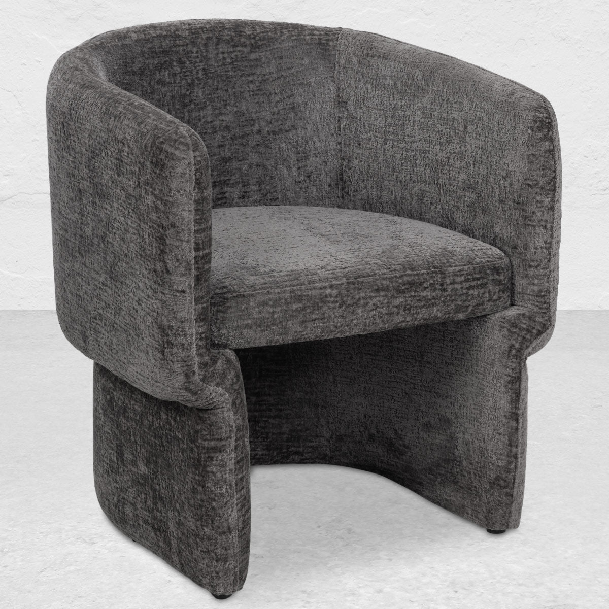 Milan Dining Chair in Charcoal Hammered Velour
