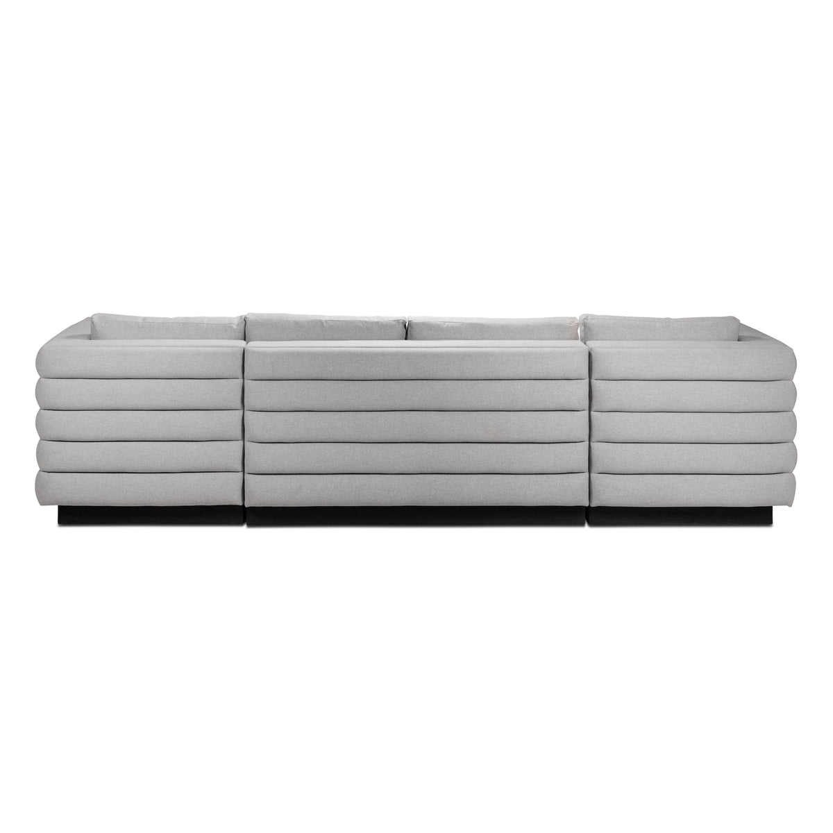 Milan 3 Piece U Sectional in Silver Chenille