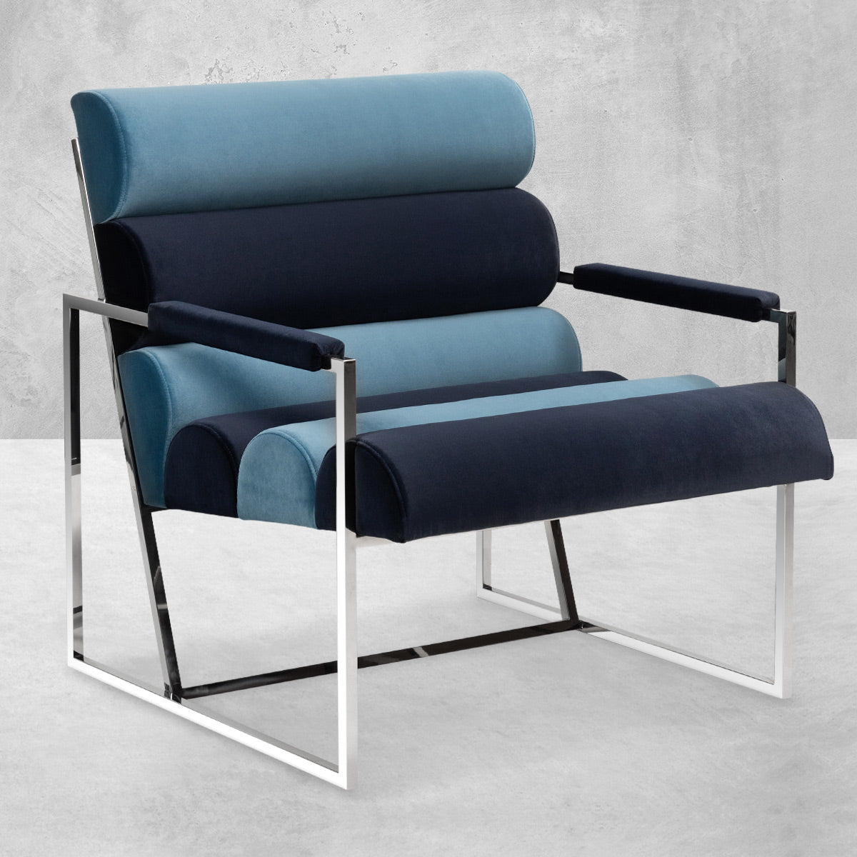 Milos Occasional Chair in Two Tone Velvet