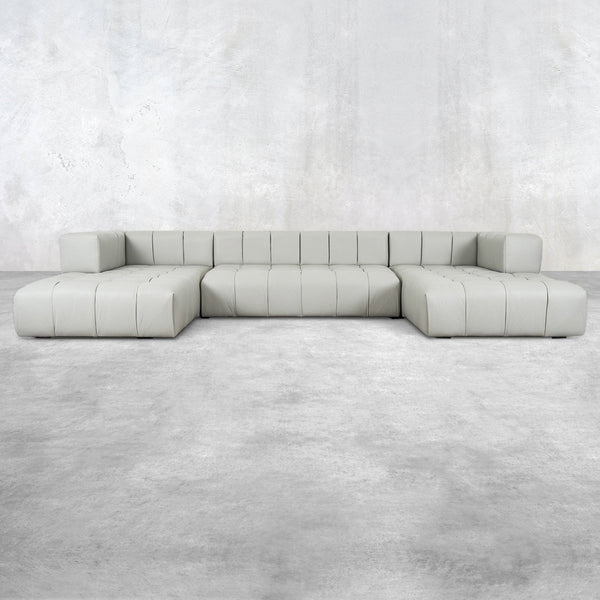 Delano Modular USectional Genuine Leather Upholstery