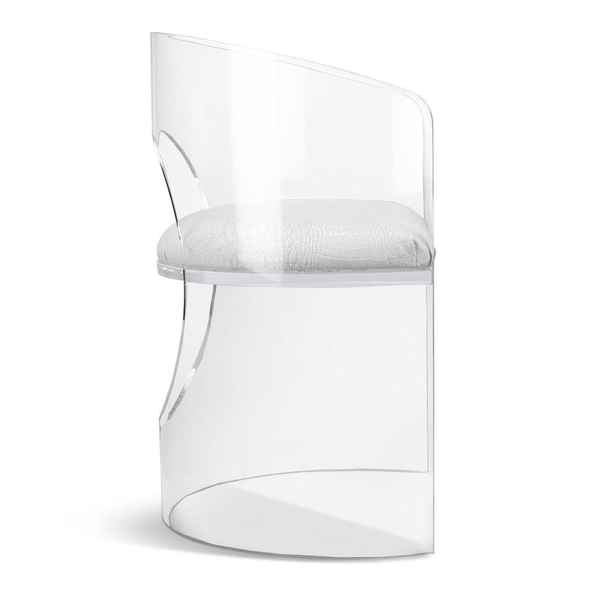 Monaco Dining Chair in White Faux Croc Leather